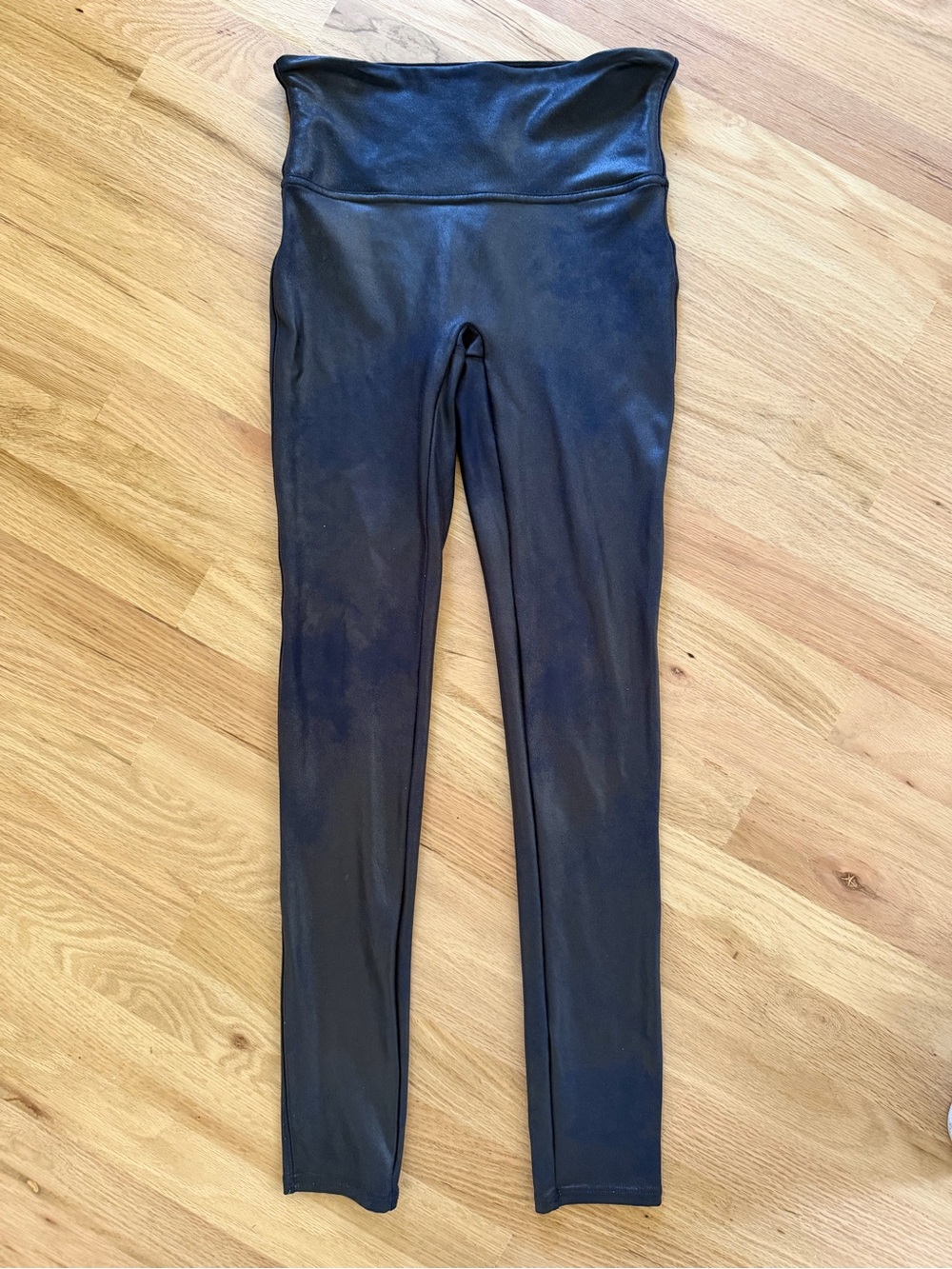 SPANX Black Leggings with Red Brand Tag